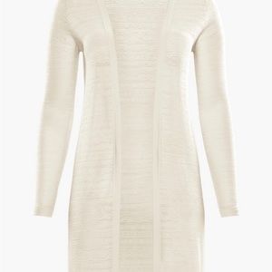 Woman’s Top- Fabletics White/Off-White Eye-lit Cardigan/Bathing Suit Coverup NWT